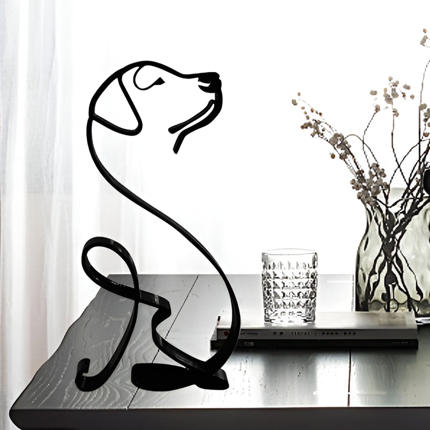 Dog Minimalist Art Sculpture Metal Home Decoration