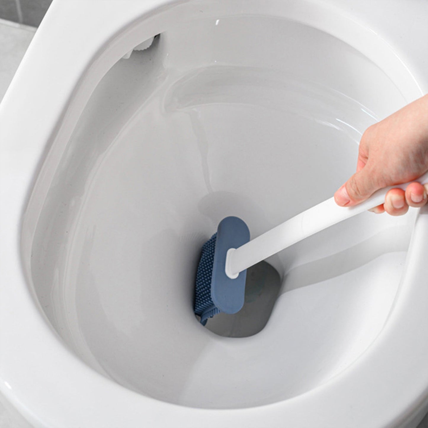 Wall Hanging Silicone Toilet Brush with Holder